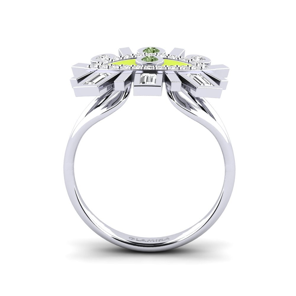 Argent Blanc Bague Okenaus