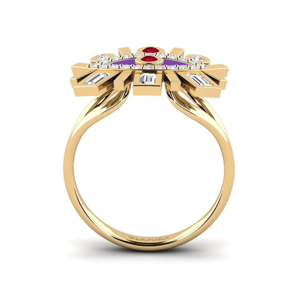Roter Zirkonia Ring Okenaus