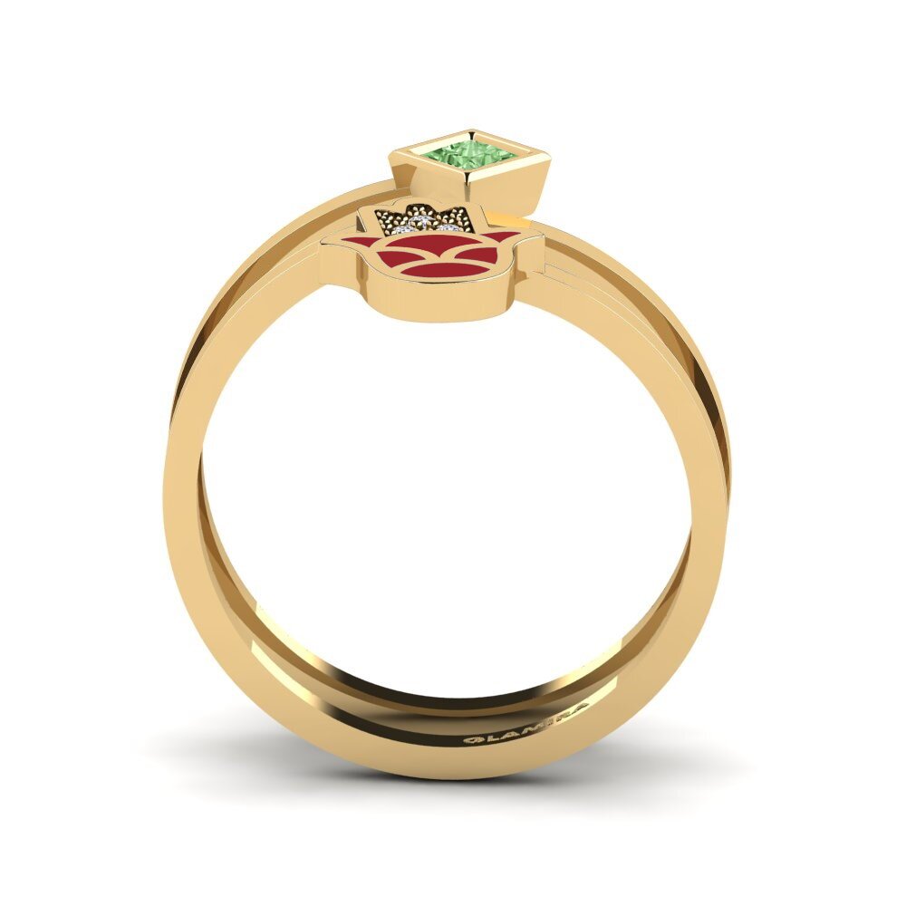 Princesa Diamante Verde Anillo Babeslea