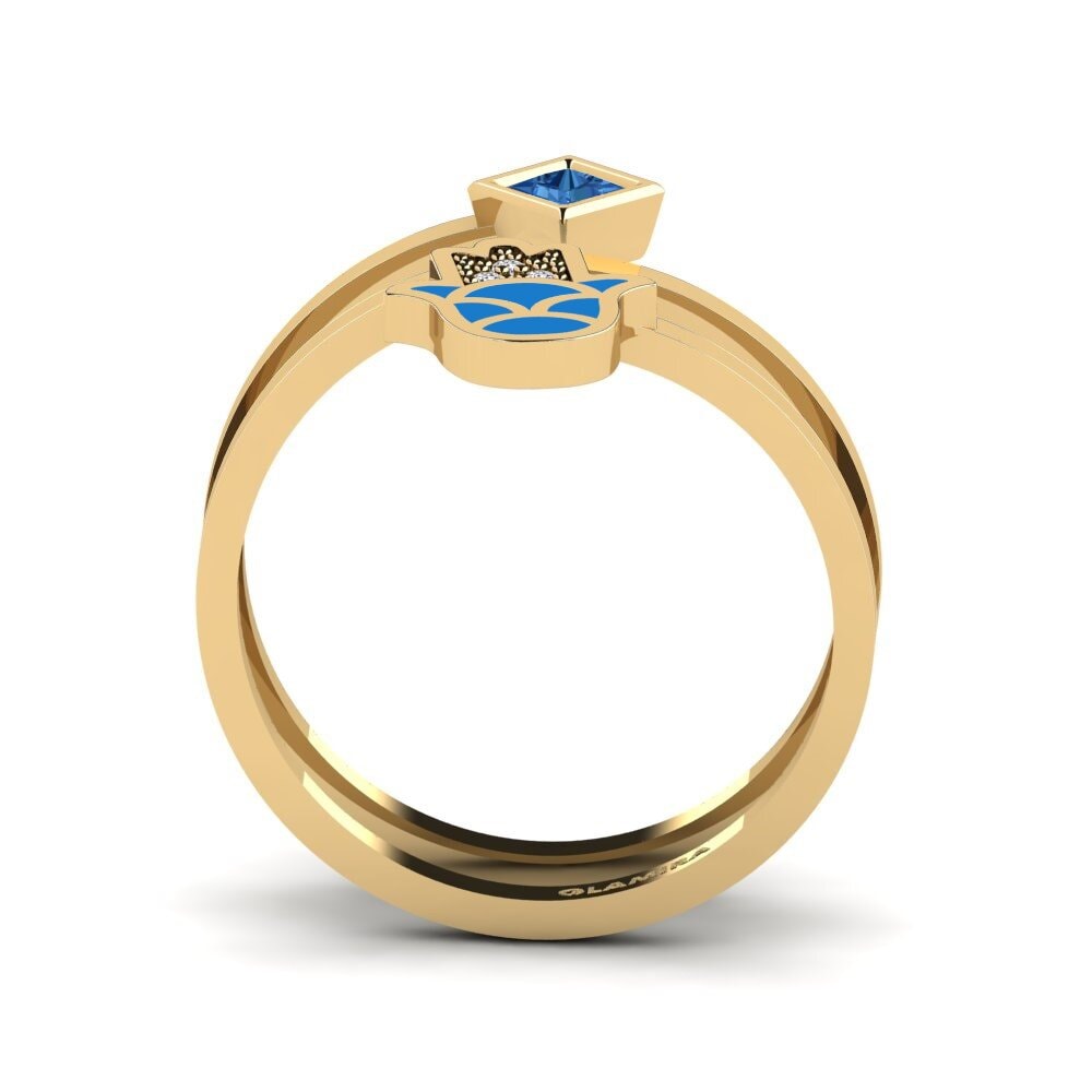 Circonita Azul Oscuro Anillo Babeslea