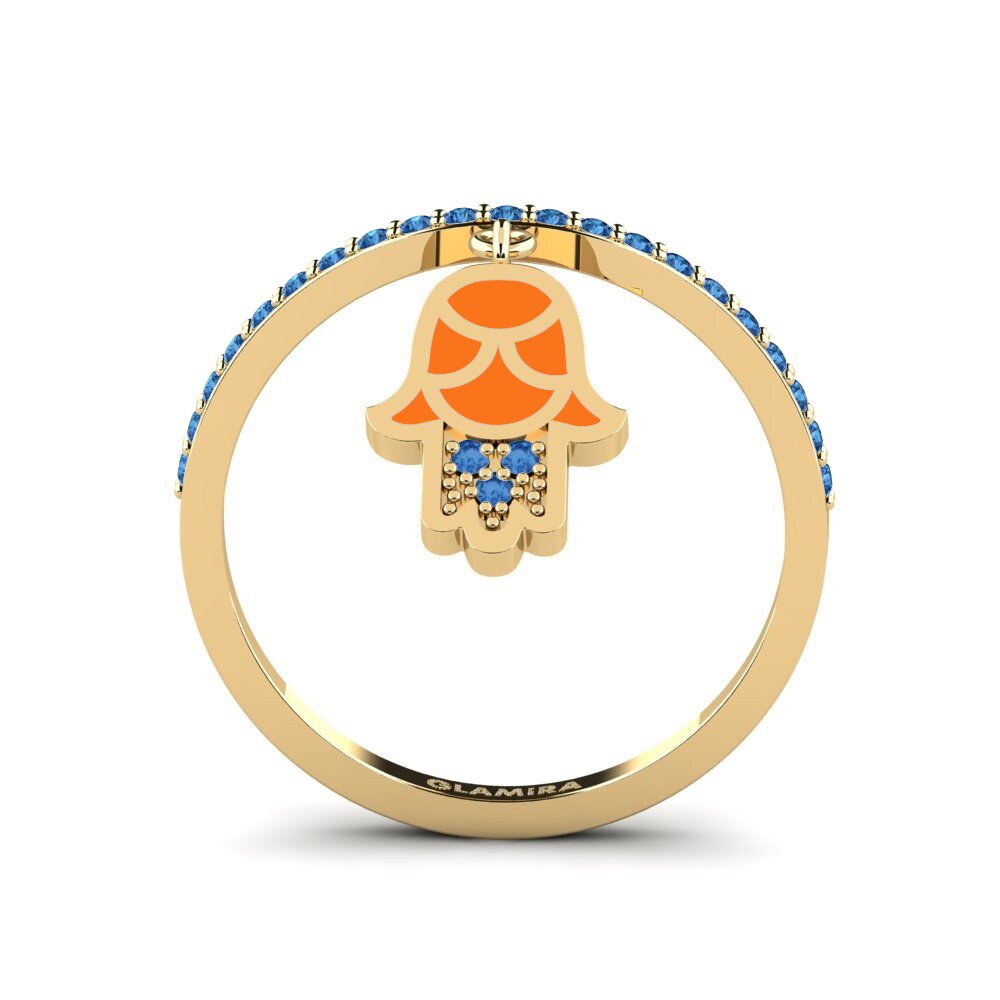 Zircone Bleu Foncé Bague Korgoo