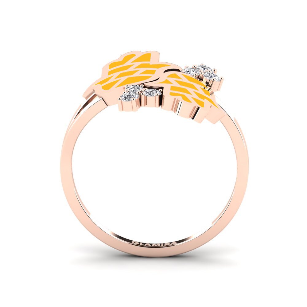 14k Oro Rosa Anillo Kuvimba