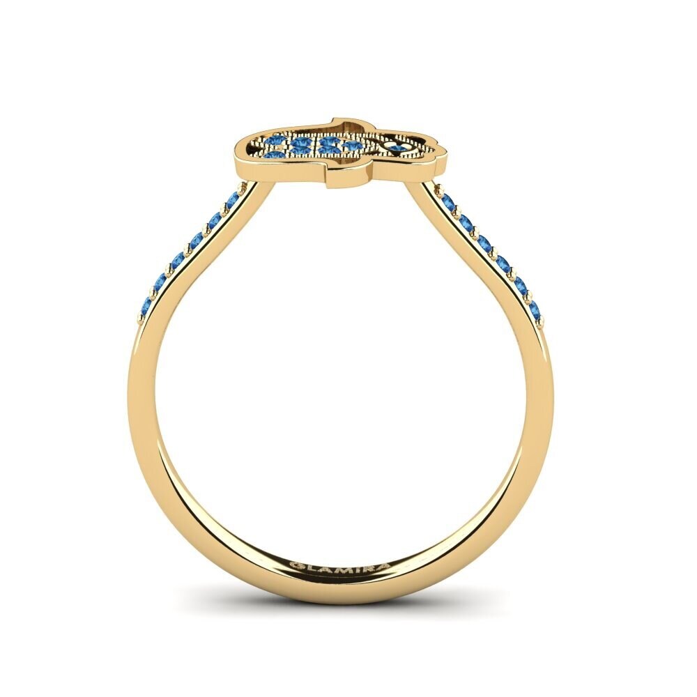 Zircônia azul escuro Anel Manus