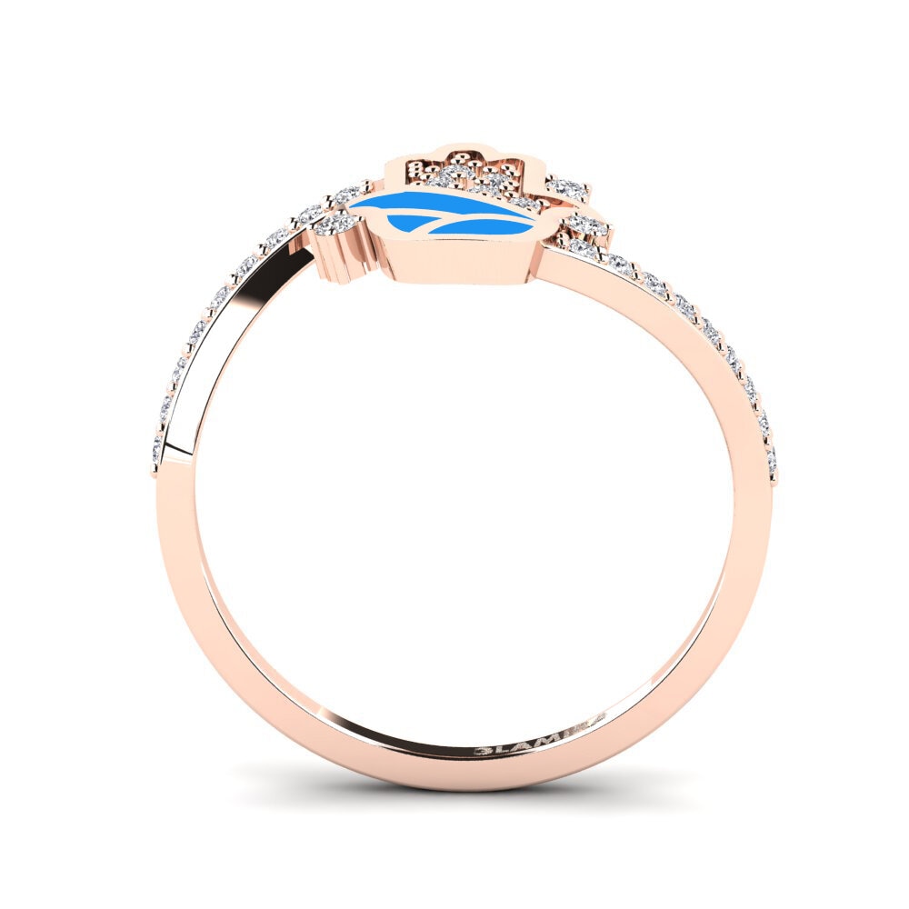 14k Oro Rosa Anillo Prutettore