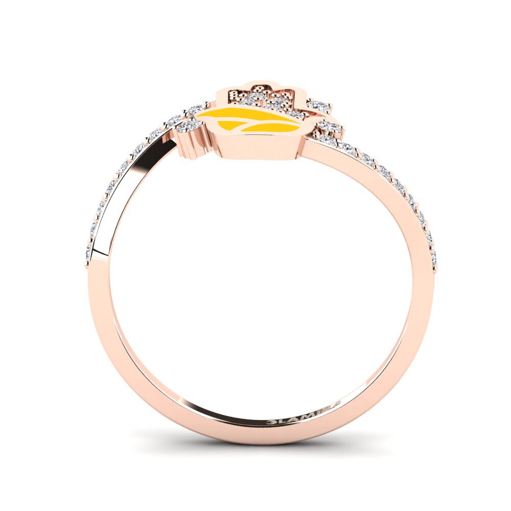 14k Oro Rosa Anillo Prutettore