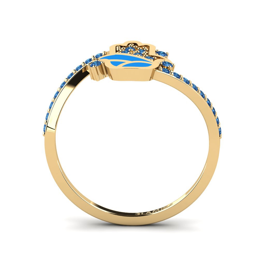 Circonita Azul Oscuro Anillo Prutettore