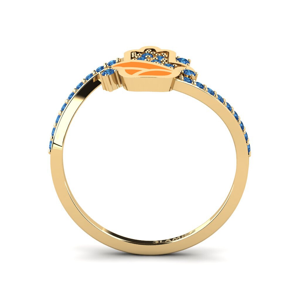 Zircone Bleu Foncé Bague Prutettore