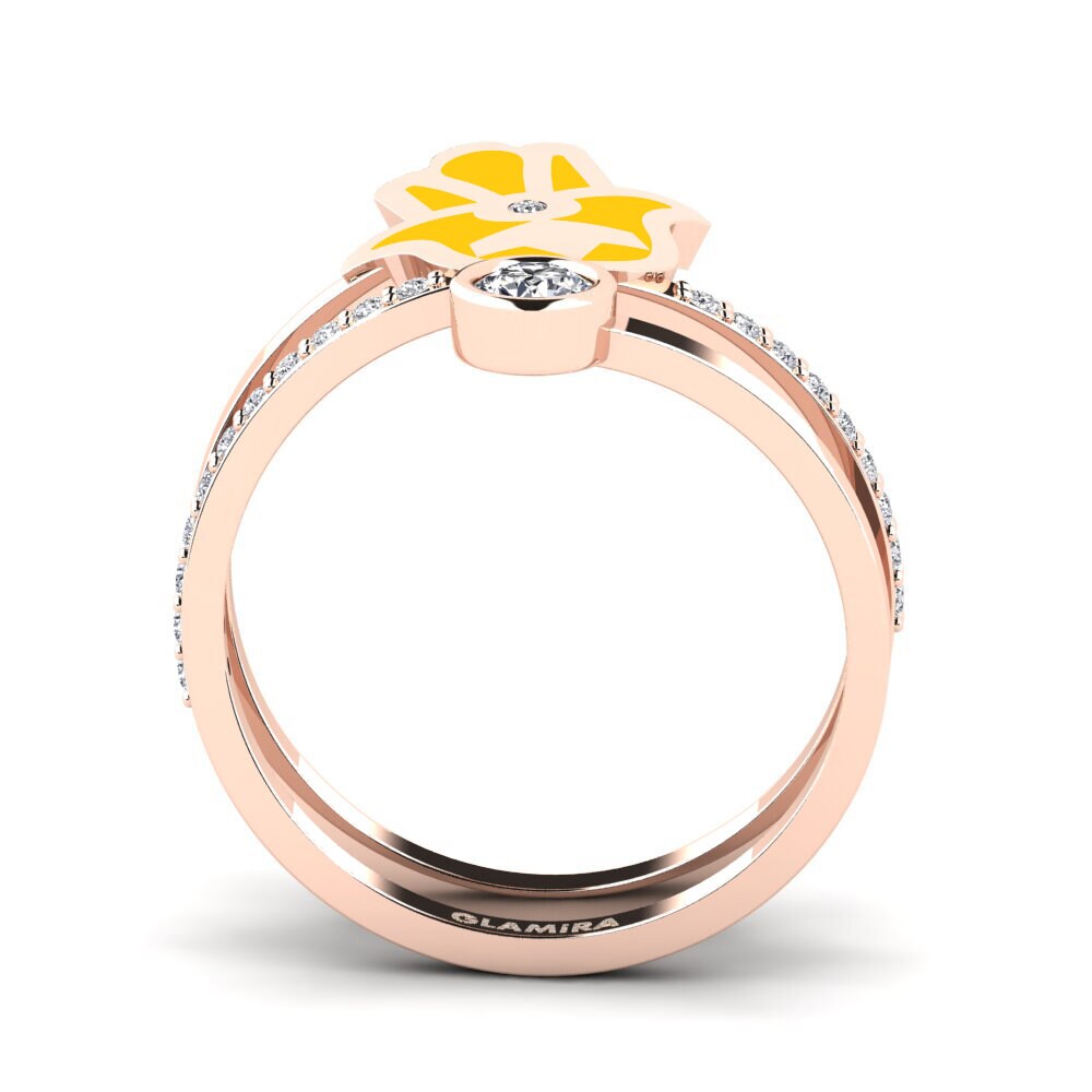 14k Oro Rosa Anillo Puipui