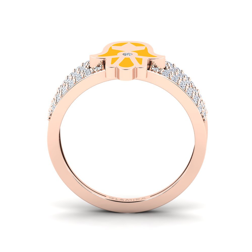 14k Oro Rosa Anillo Pushtetin