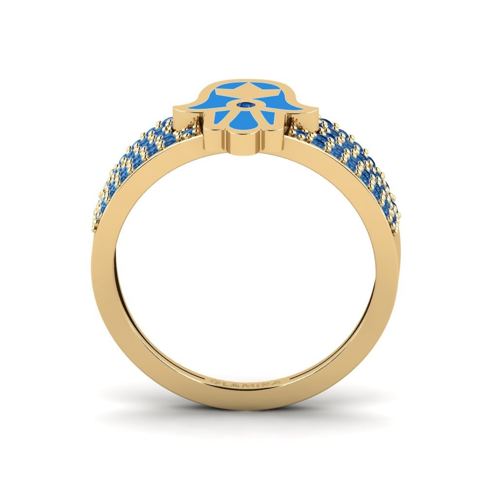 Circonita Azul Oscuro Anillo Pushtetin