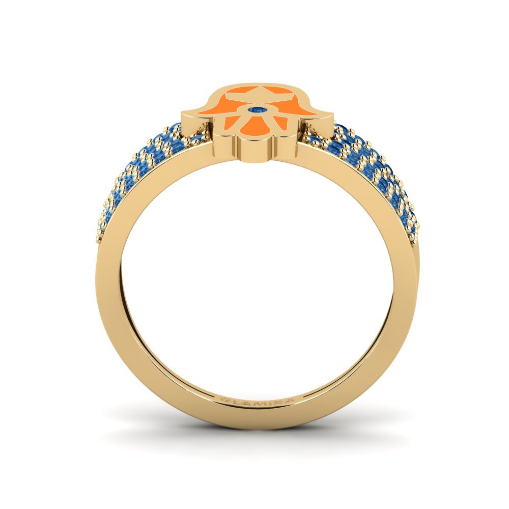 Zircone Bleu Foncé Bague Pushtetin