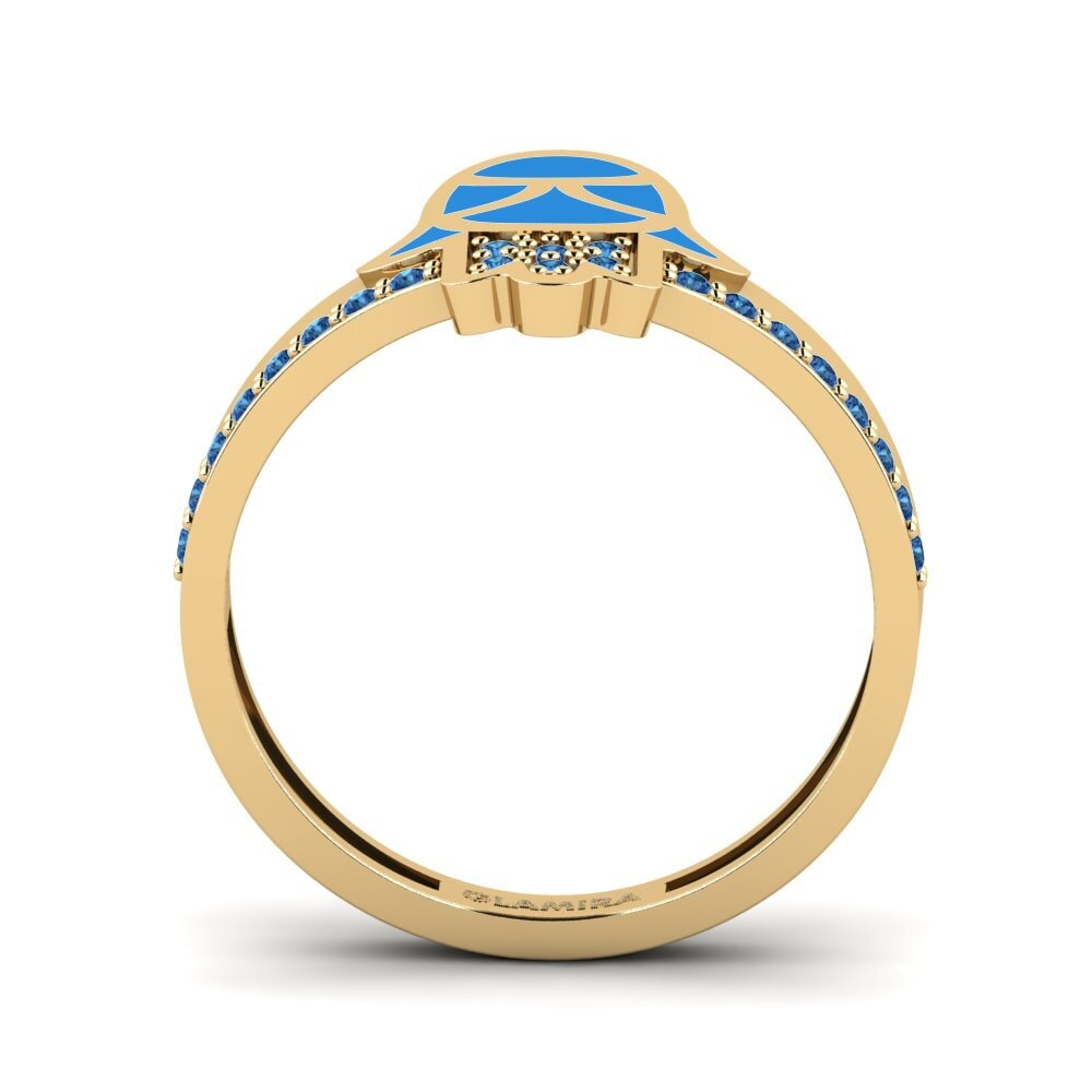 Circonita Azul Oscuro Anillo Tekelakayi