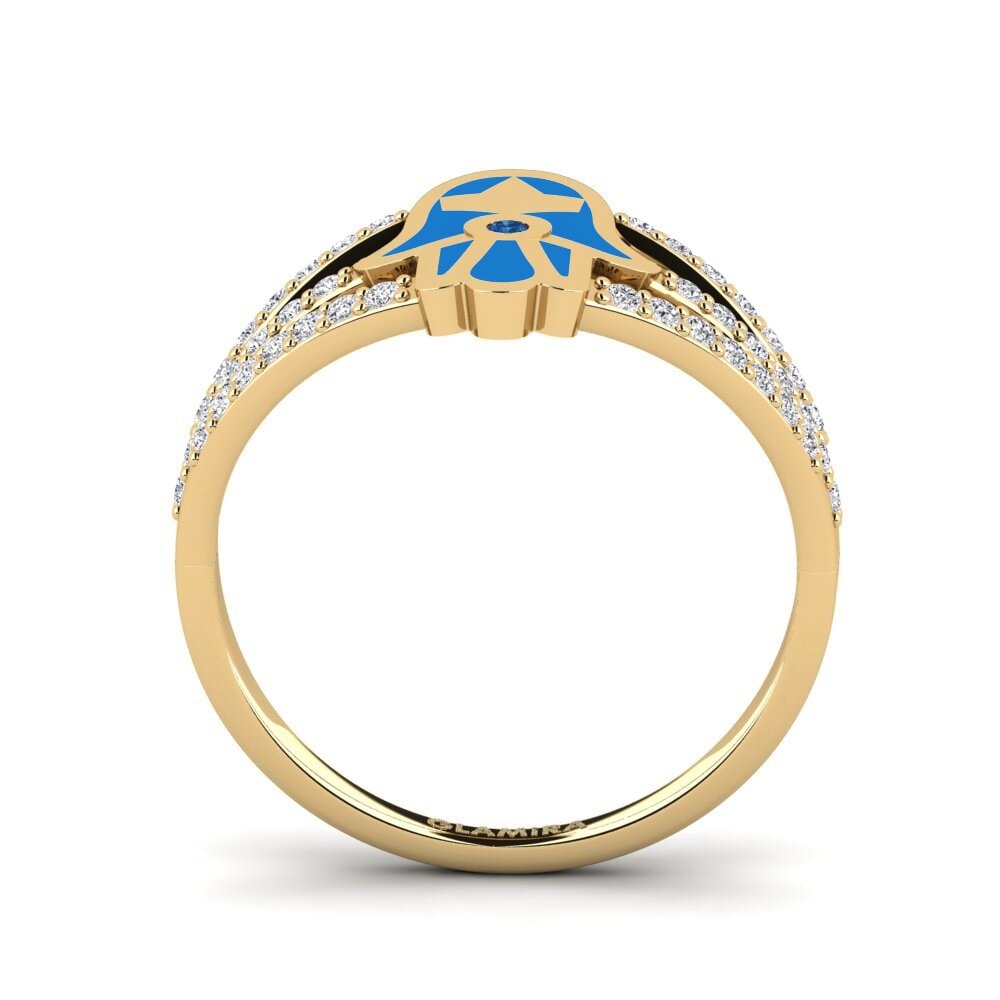 Circonita Azul Oscuro Anillo Boteraa
