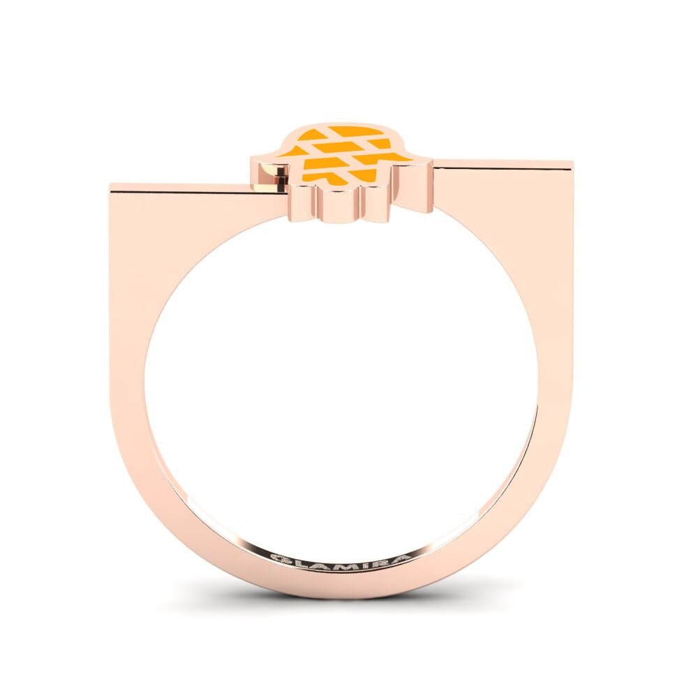 14k Oro Rosa Anillo Custodire