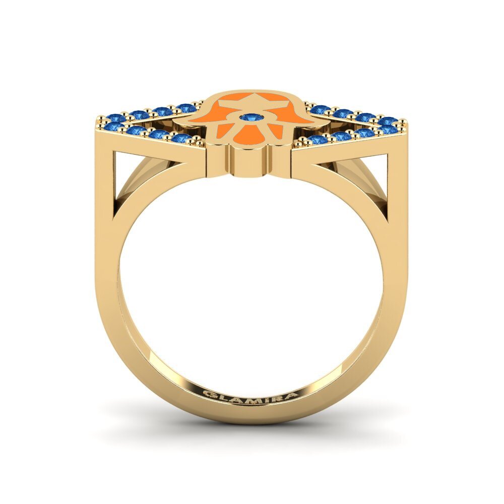Zircone Bleu Foncé Anneau rose Kulinda