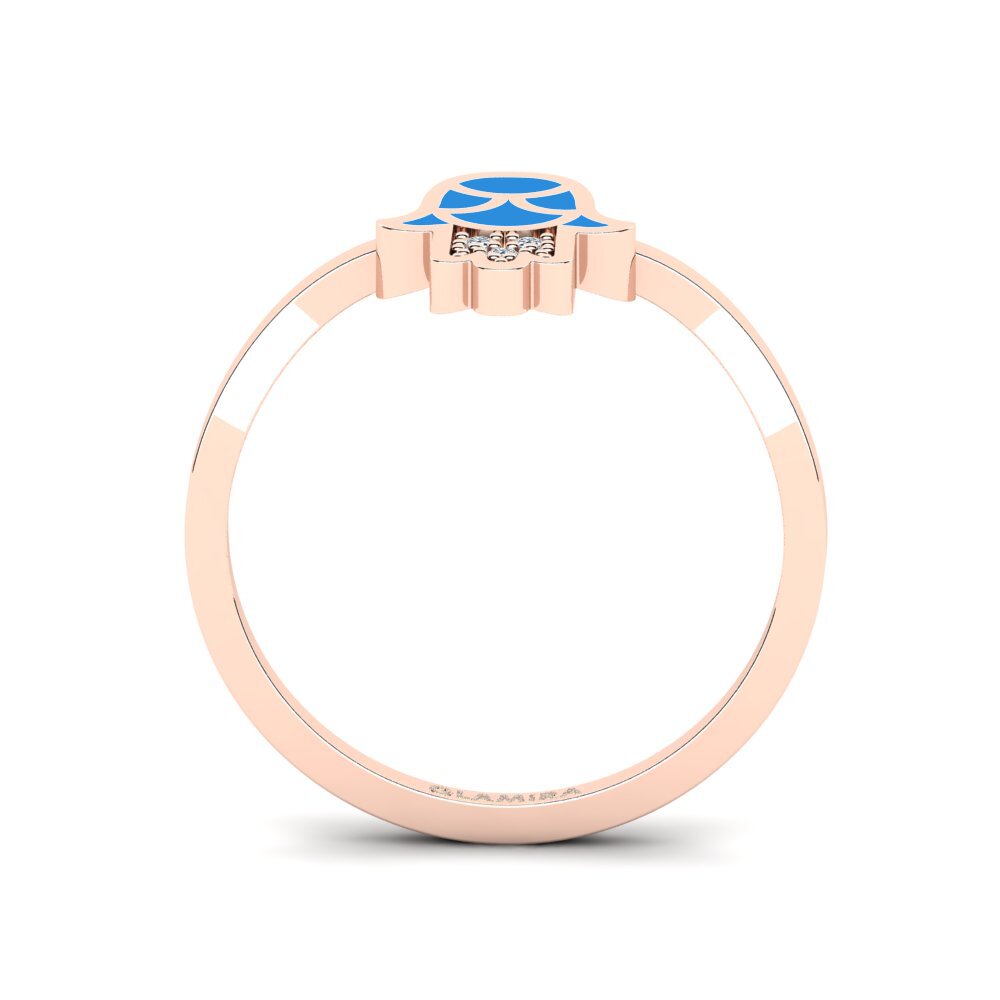 14k Oro Rosa Anillo Mtsveli