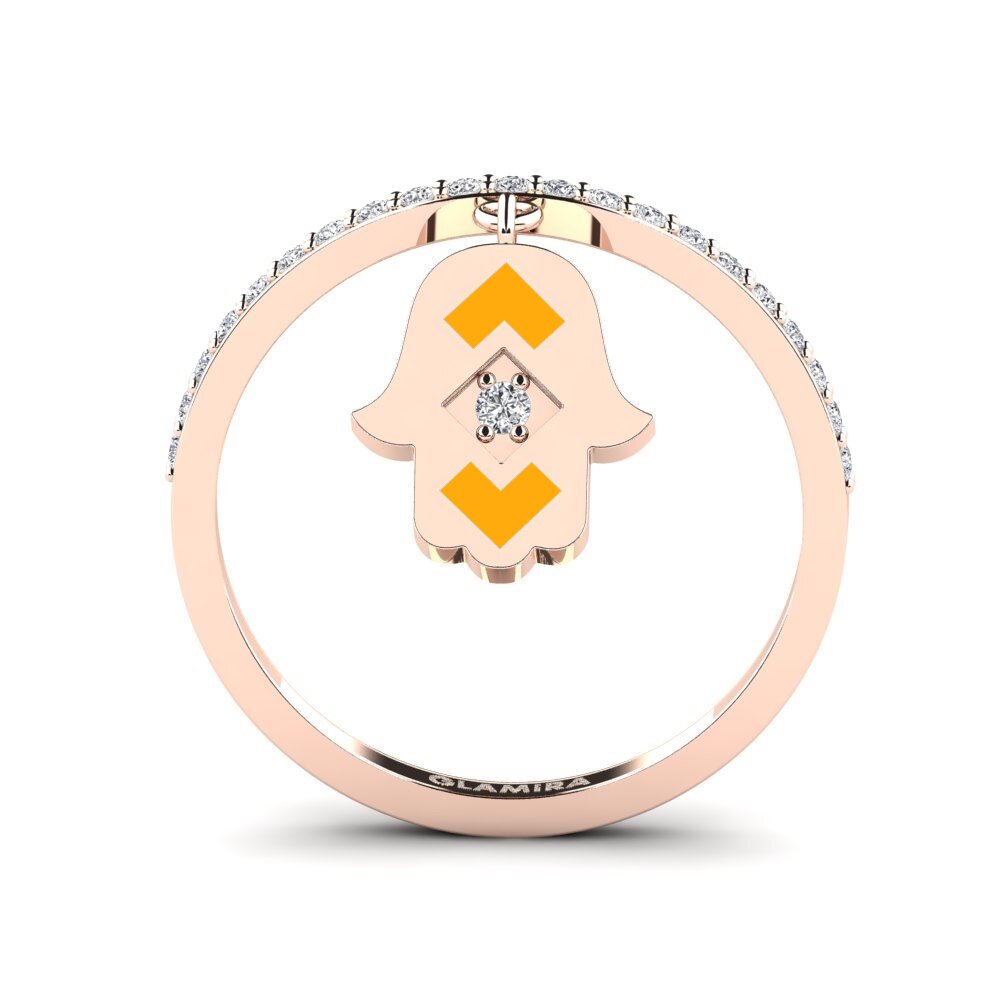 14k Oro Rosa Anillo Perzik