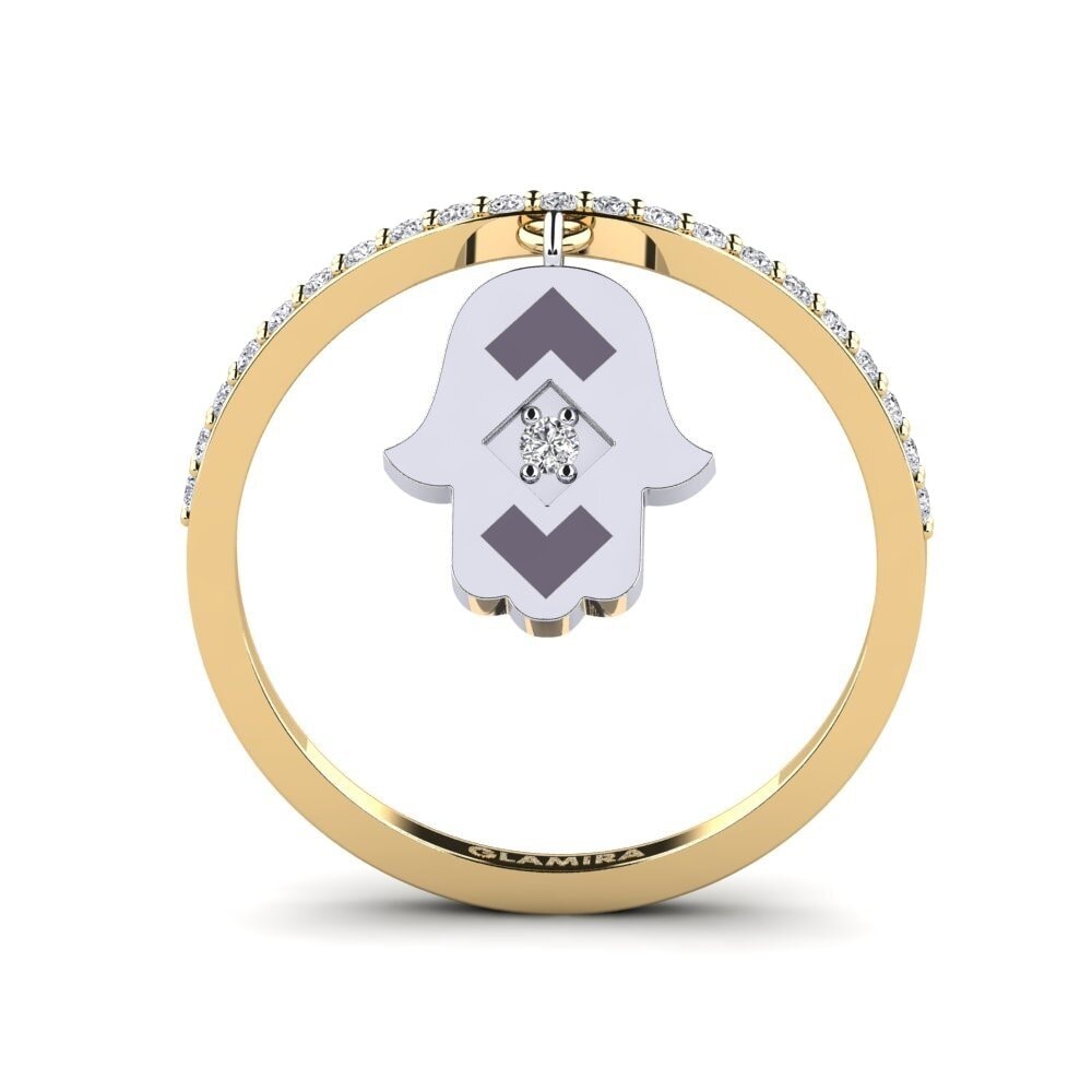 750 Gelb & Weißgold Ring Perzik