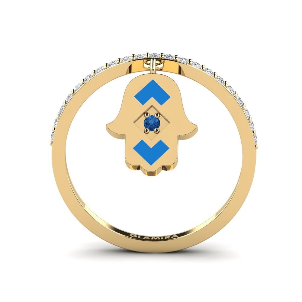 Circonita Azul Oscuro Anillo Perzik