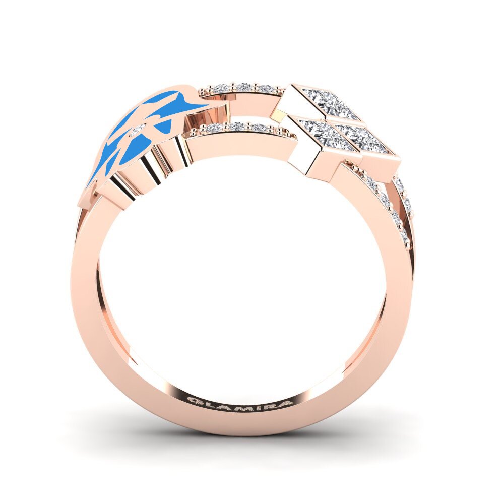 14k Oro Rosa Anillo Sintag