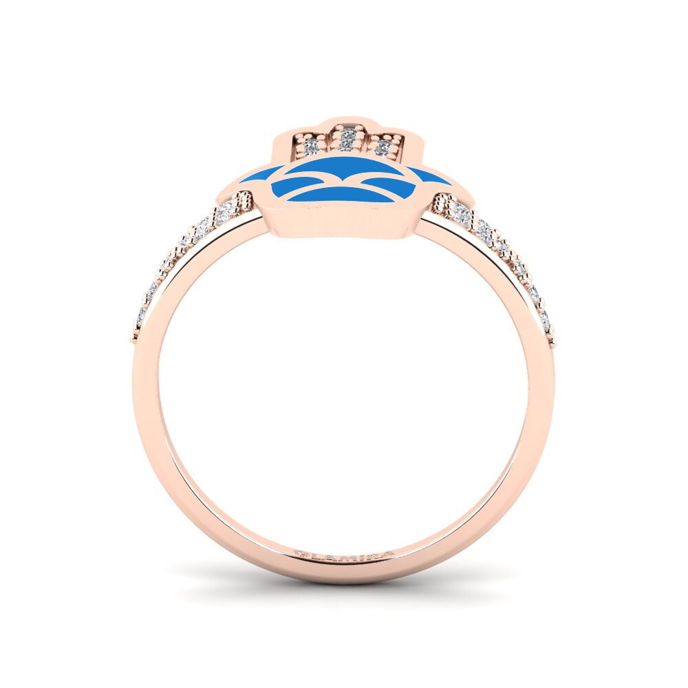 14k Oro Rosa Anillo Uaminifu