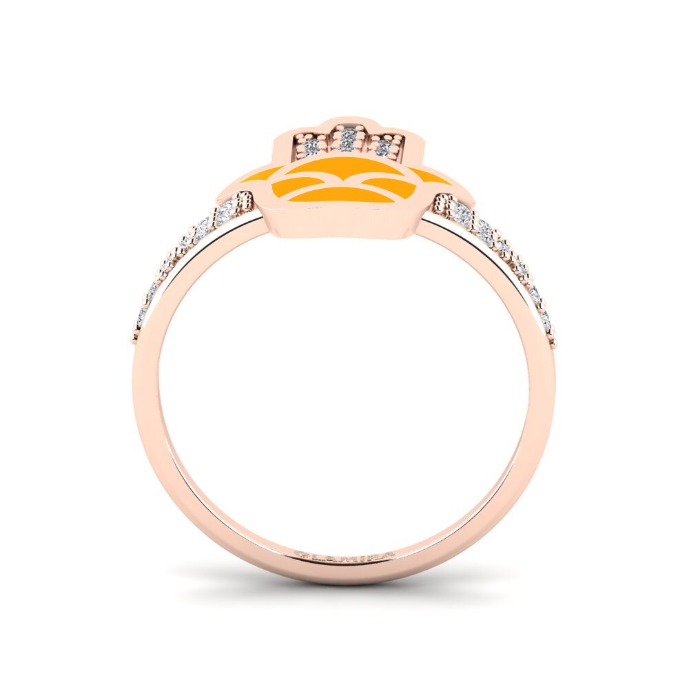 14k Oro Rosa Anillo Uaminifu