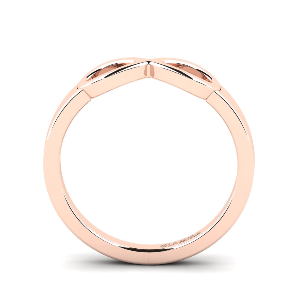 14k Oro Rosa Anillo Ahelef