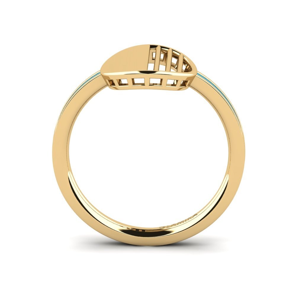 9k Oro Amarillo Anillo Bialton