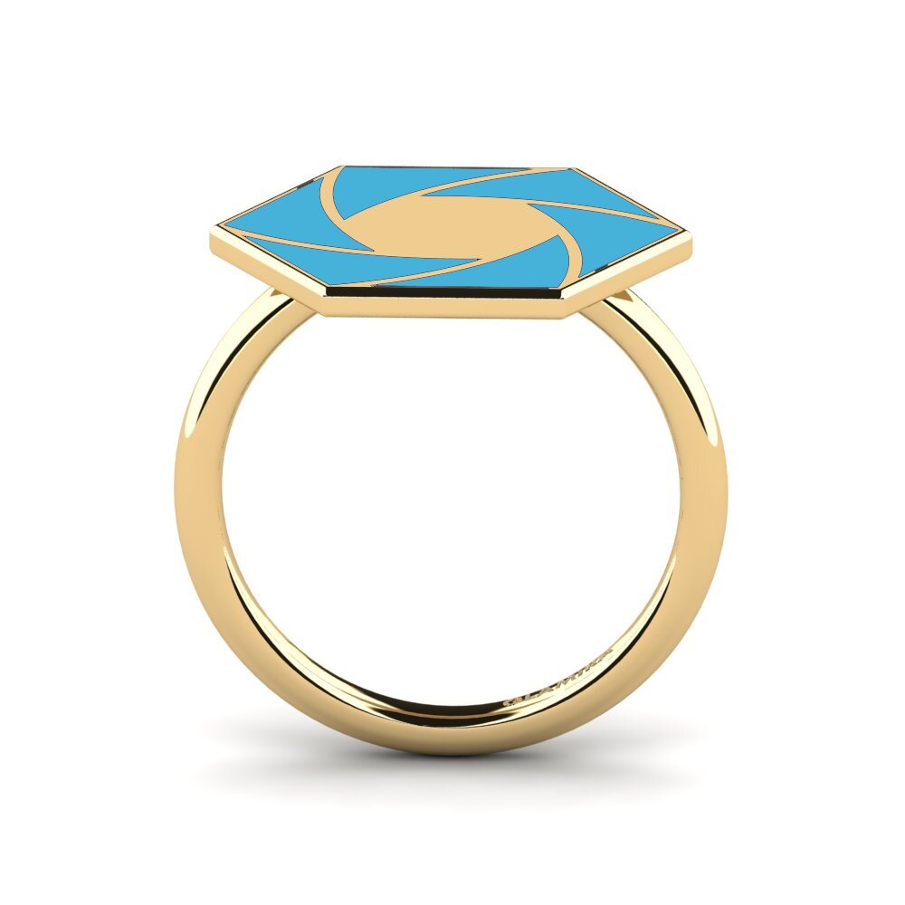 9k Oro Amarillo Anillo Esteni