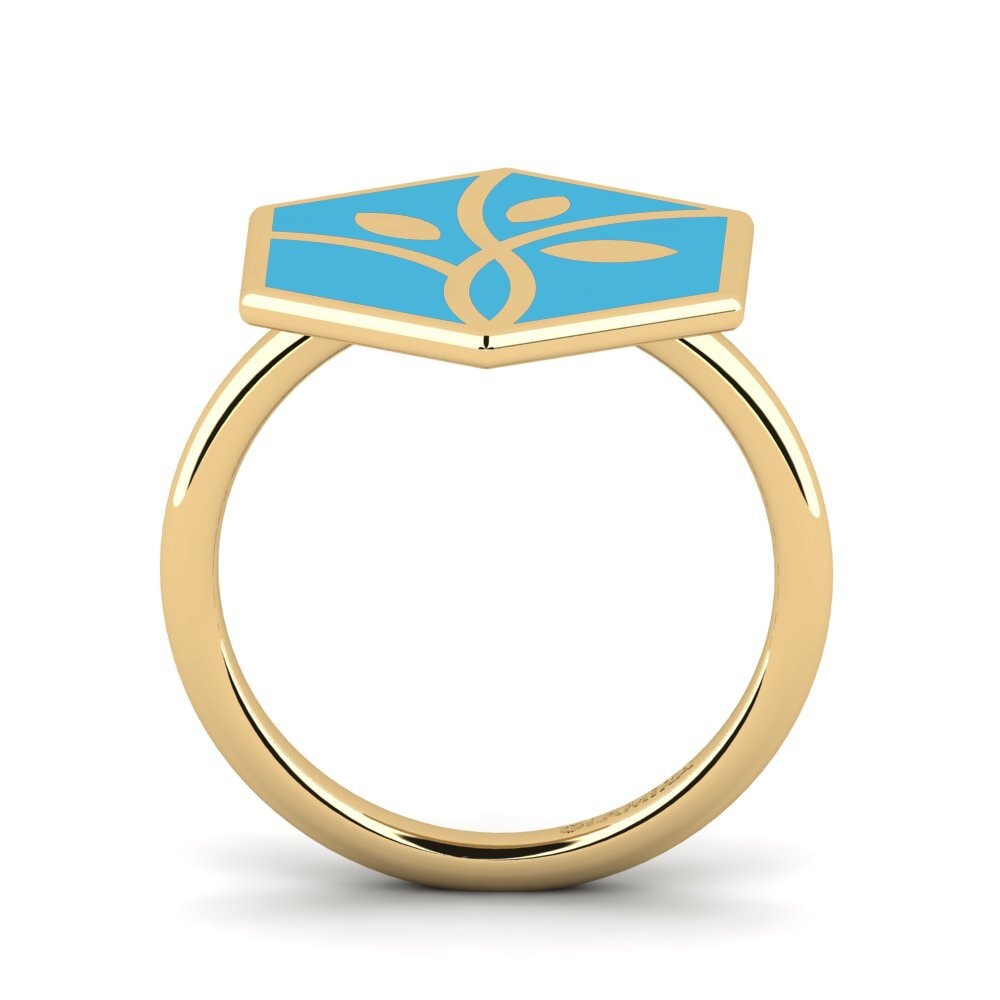 9k Oro Amarillo Anillo Lymph