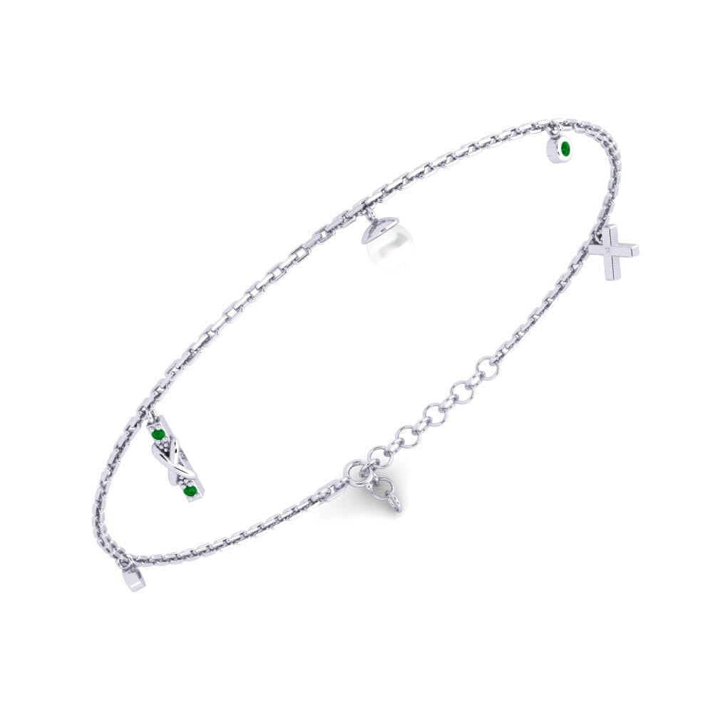 950 Platinum Emerald Women's Bracelet Paraguasu