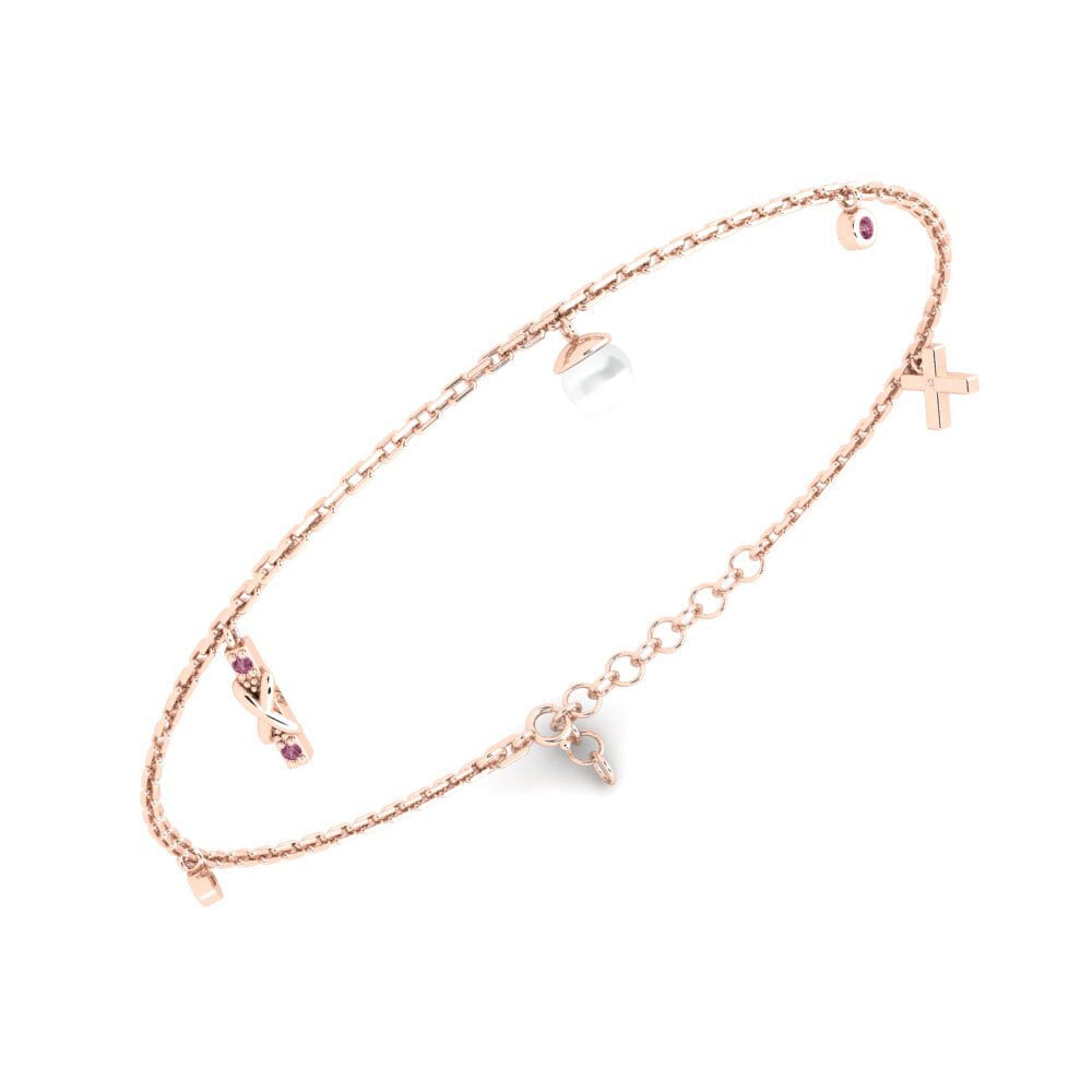 Rotgold 585 Rhodolit-Granat Damen armband Paraguasu
