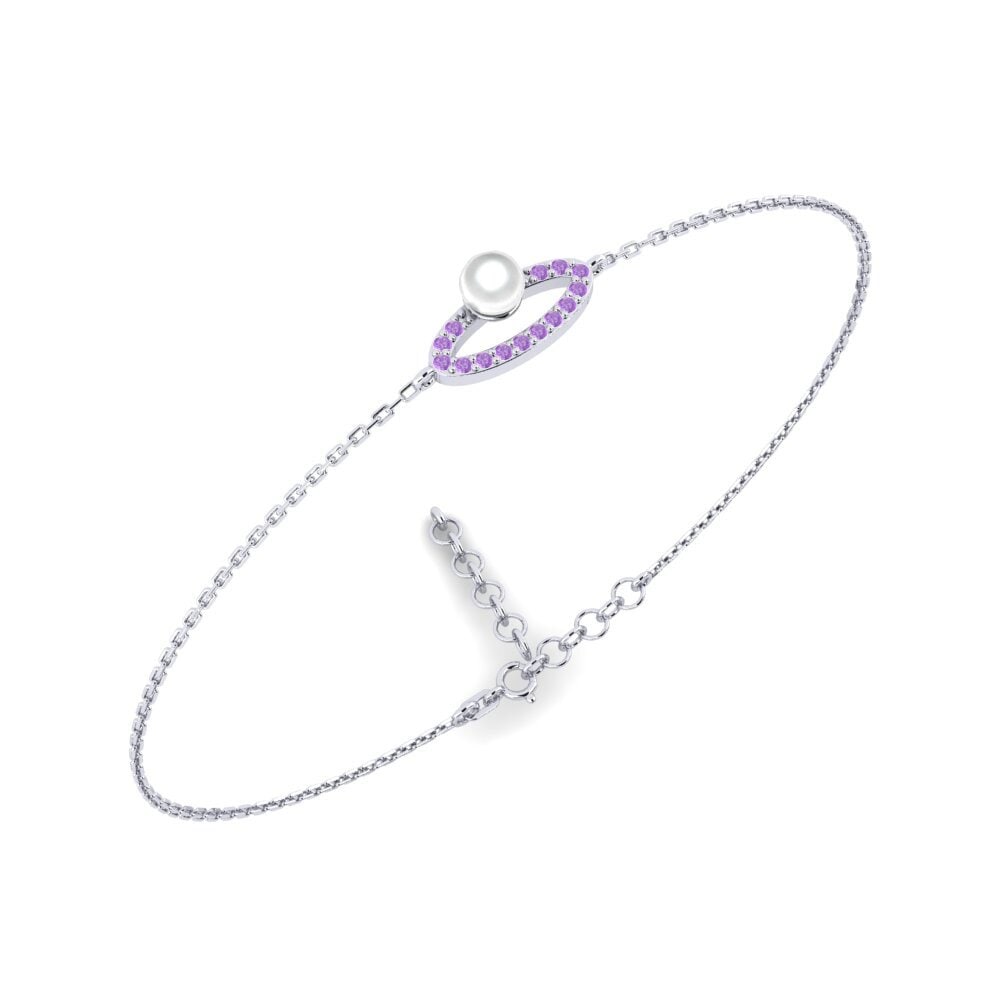 950 Platinum Amethyst Women's Bracelet Valtameri
