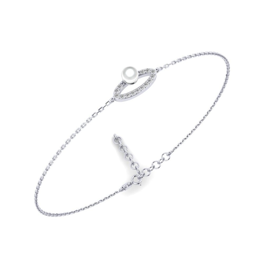 14ct White Gold White sapphire Women's Bracelet Valtameri