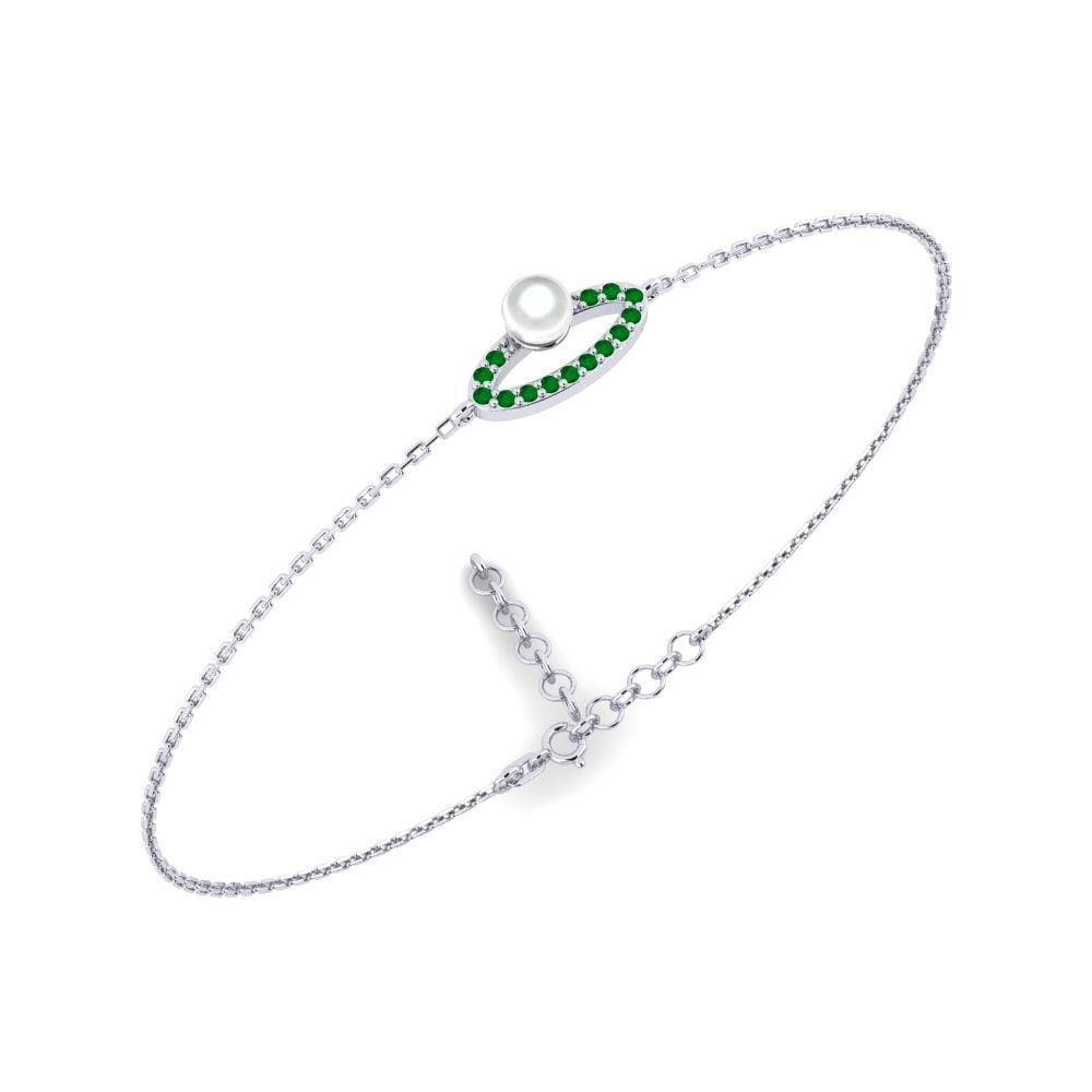 950 Platinum Emerald Women's Bracelet Valtameri
