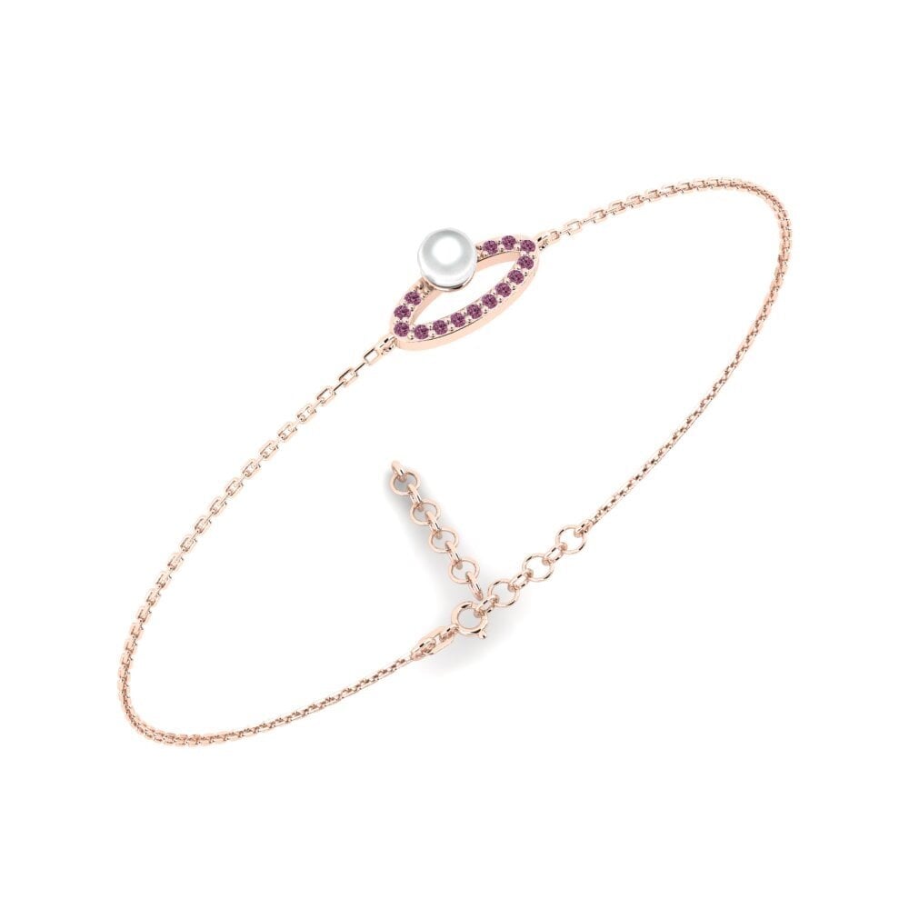 Rotgold 585 Rhodolit-Granat Damen armband Valtameri