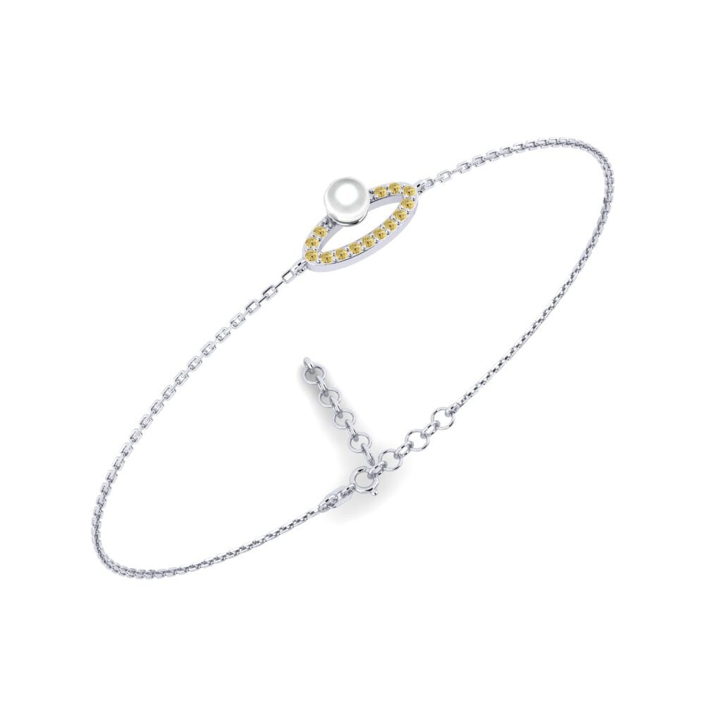 950 Platinum Yellow Diamond Women's Bracelet Valtameri