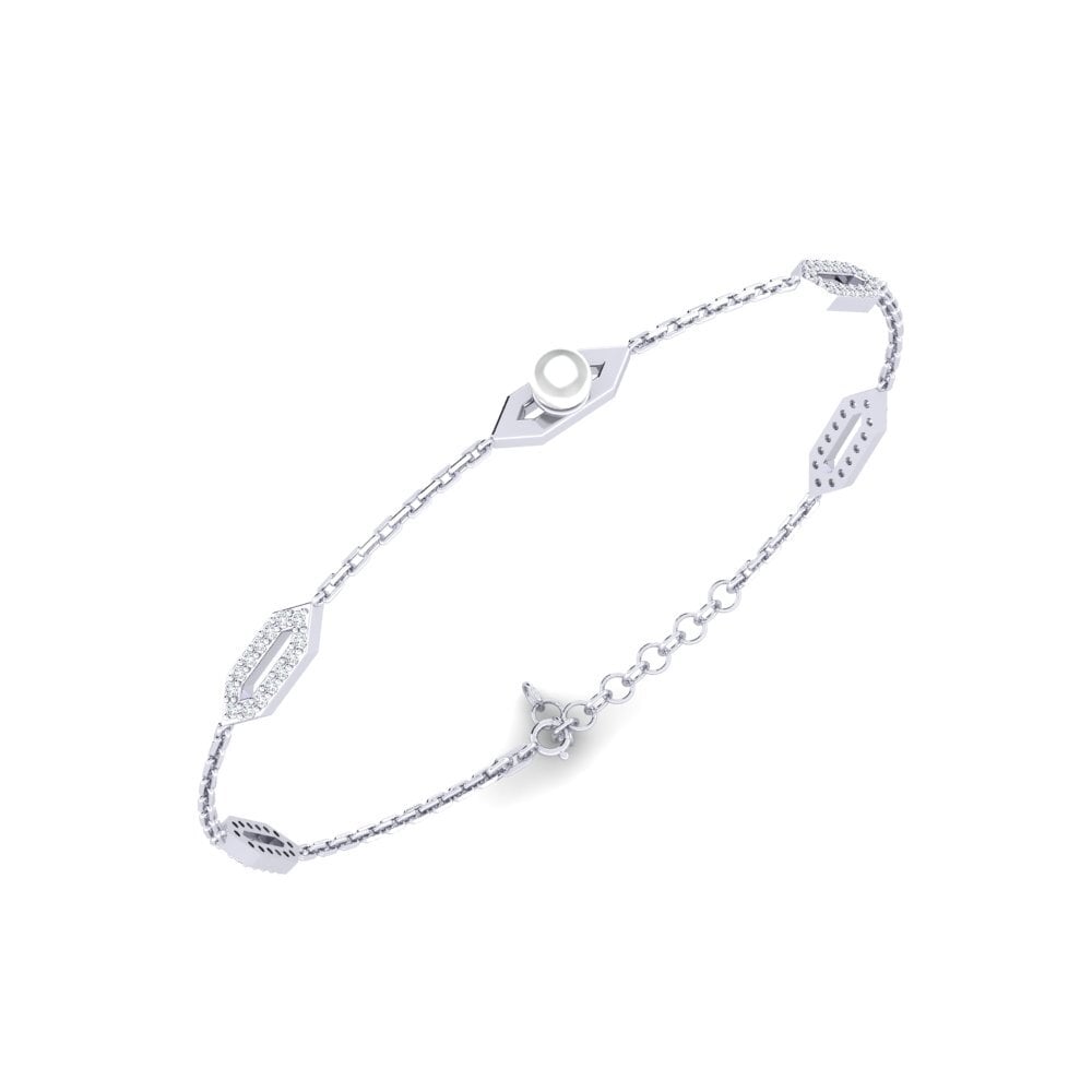 950 Platinum Zirconia Women's Bracelet Vandenynas