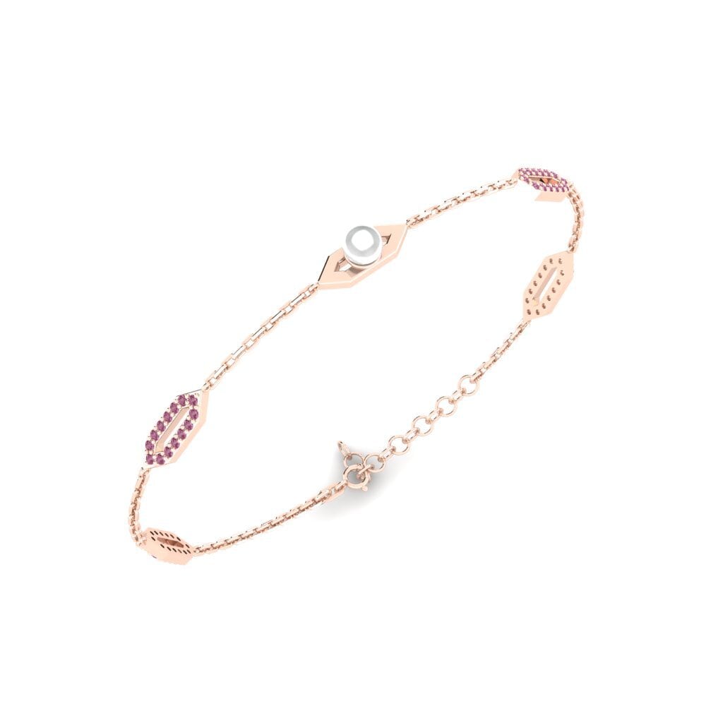 Rotgold 585 Rhodolit-Granat Damen armband Vandenynas