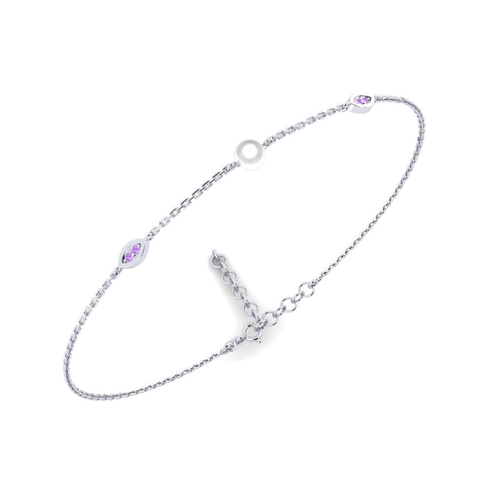950 Platinum Amethyst Women's Bracelet Amazzi