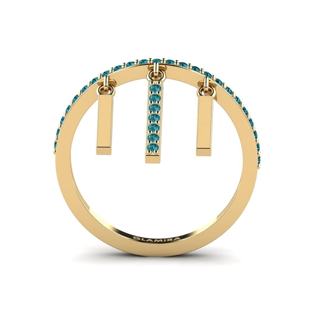 Diamante Azul Anel Naek