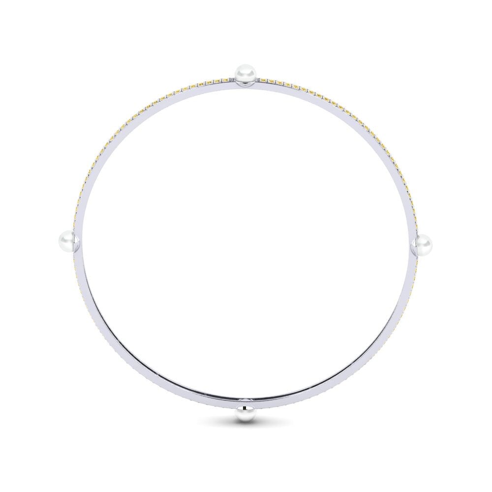14ct White Gold Yellow Diamond Women's Bangle Adalu