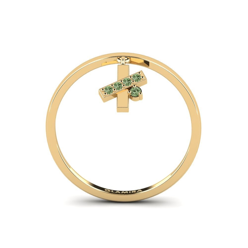 Diamante Verde Anel Okoa