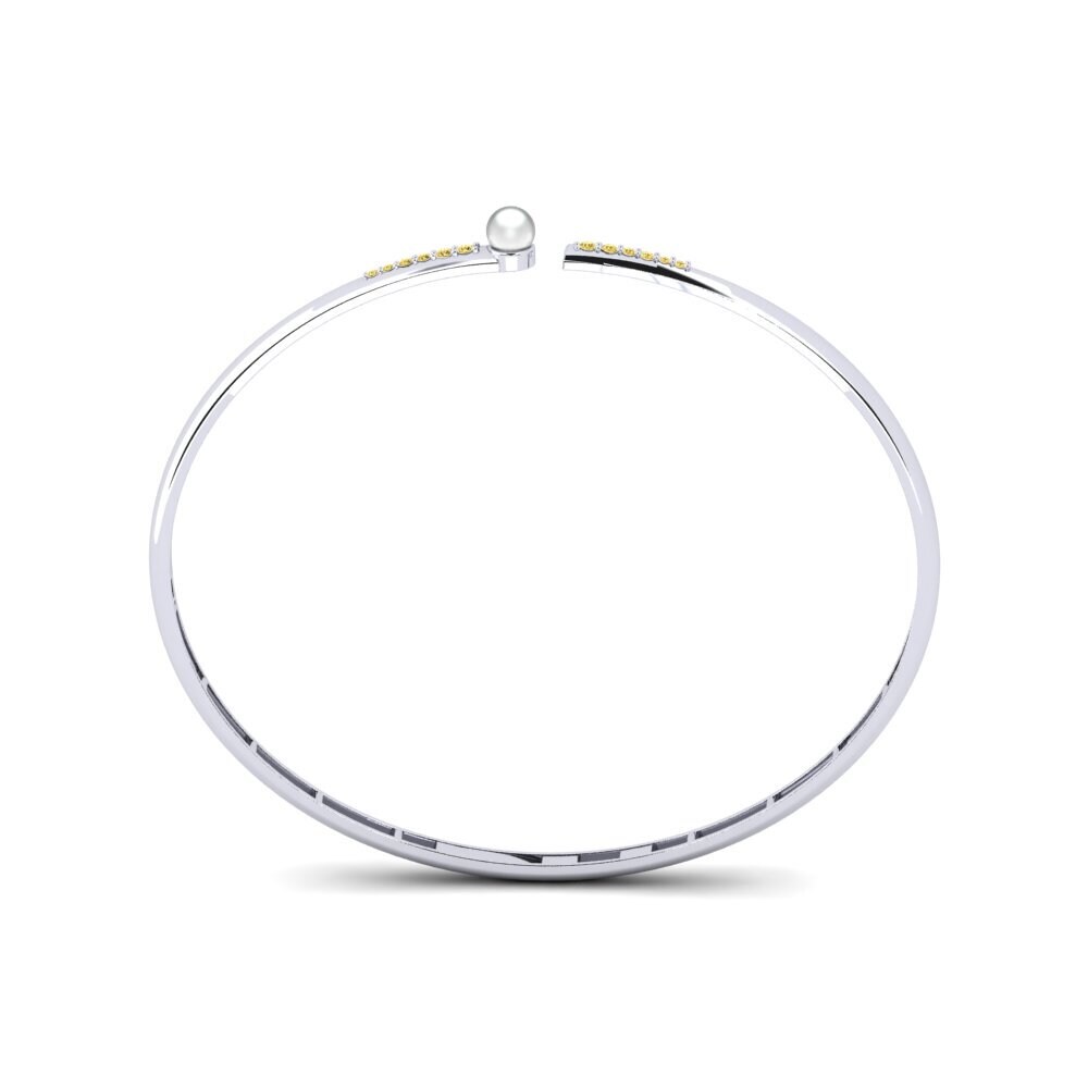 14ct White Gold Yellow Diamond Women's Bracelet Pobunu