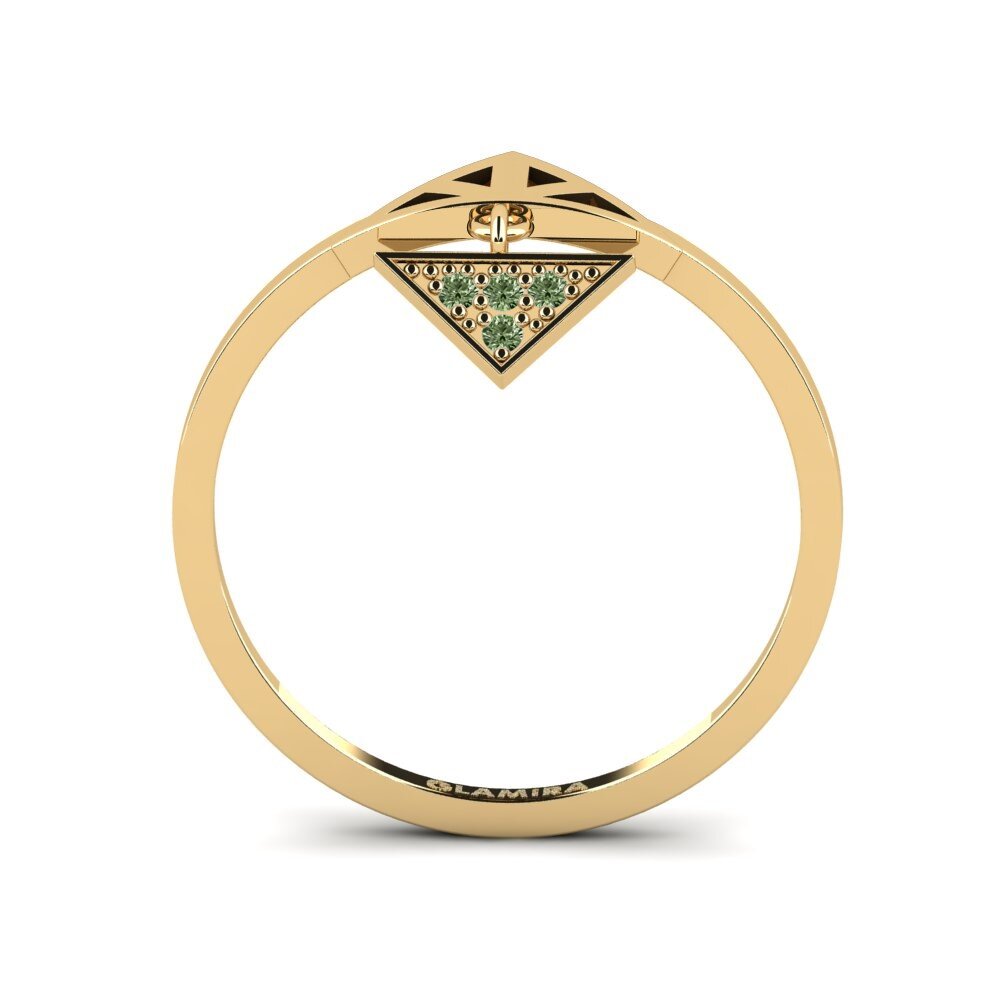 Diamante Verde Anel Umpteen