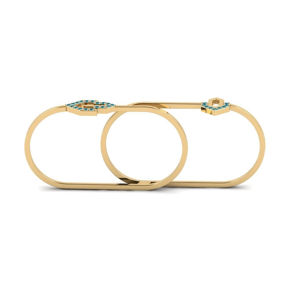 Diamante Azul Anel Leisure