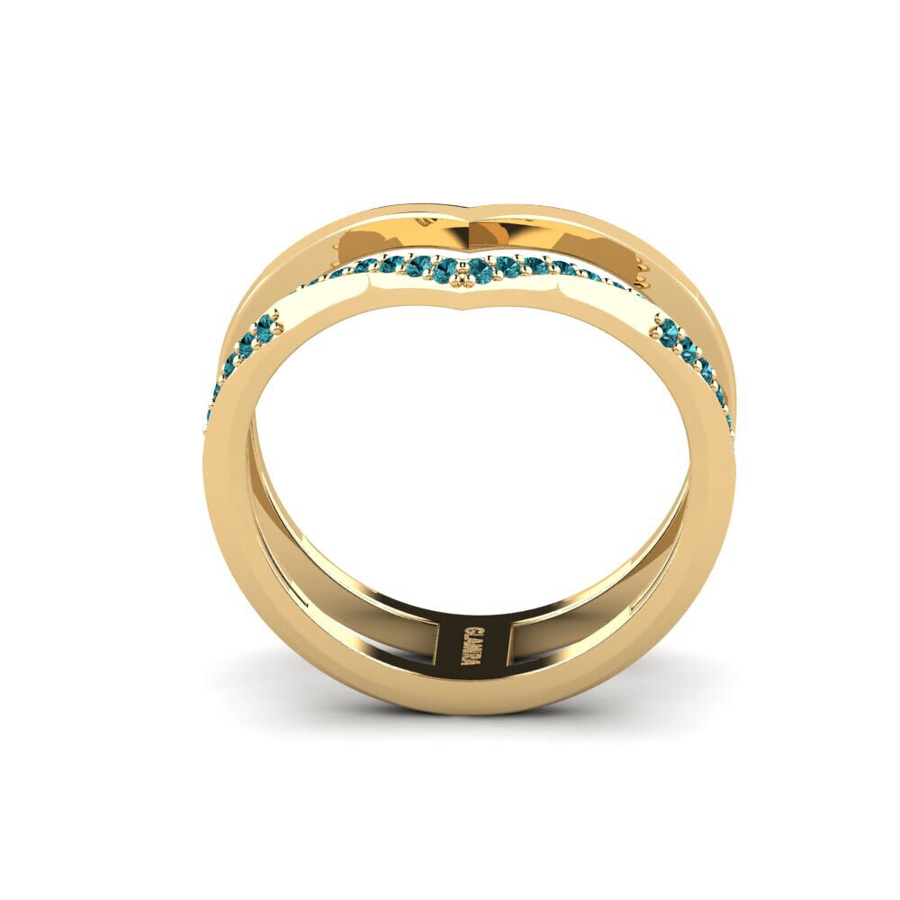 Diamante Azul Anel Bughaw