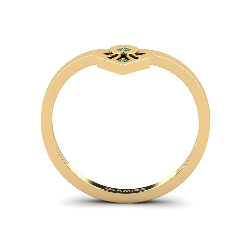 Diamante Verde Anel Empilhável Jonat