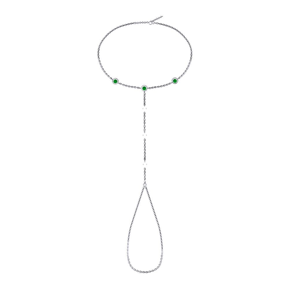 950 Platinum Emerald Finger Bracelet Mestura