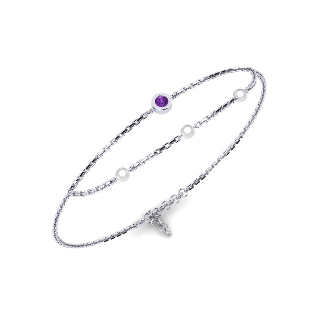950 Platinum Amethyst Women's Bracelet Mifangaro